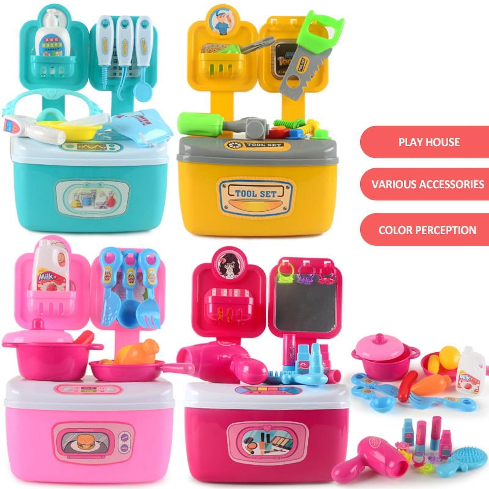 Toolbox Kitchen Food Beauty Make Up Tools Box Set Handbag Pretend Play Kit  Toys For Children Kids Boy Girl Christmas Gifts - AliExpress