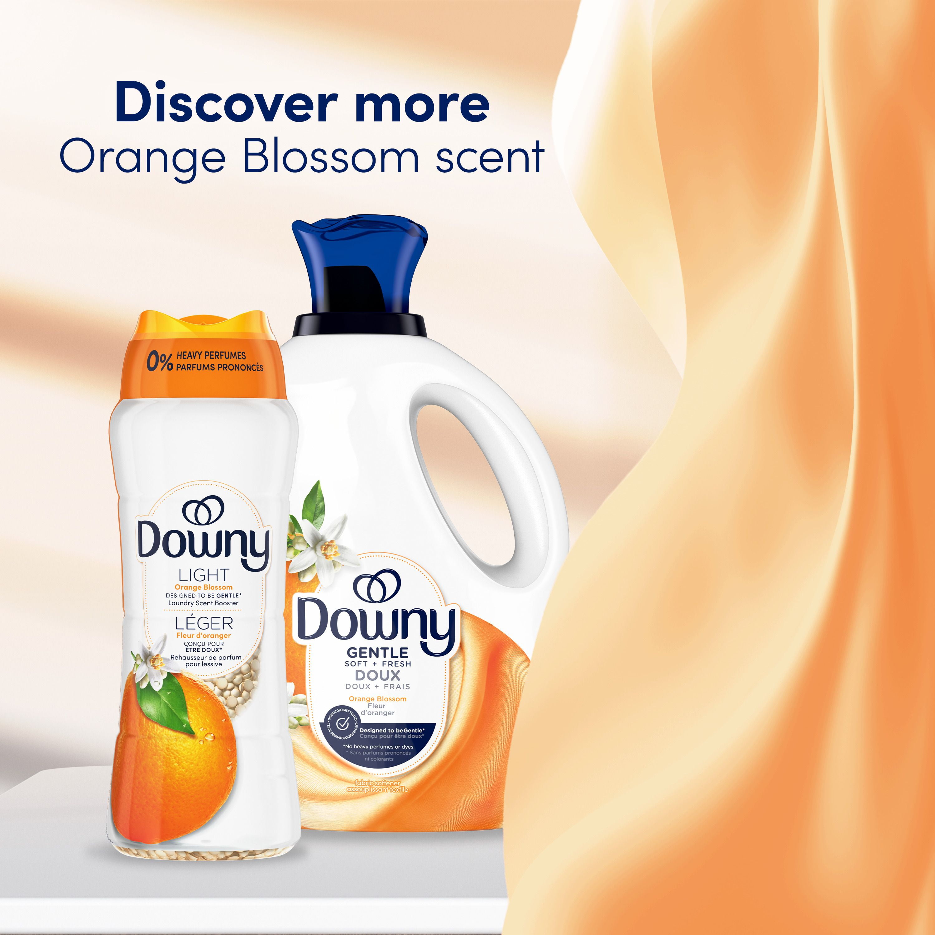 Downy Light Laundry Scent Booster Beads, Orange Blossom Scent, In-wash fabric beads designed to be gentle with a light boost of scent, No Heavy Perfumes