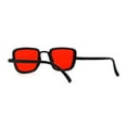 thumbnail image 2 of Mens Retro Rectangle Color Lens Hippie Plastic Sunglasses Black Red, 2 of 4