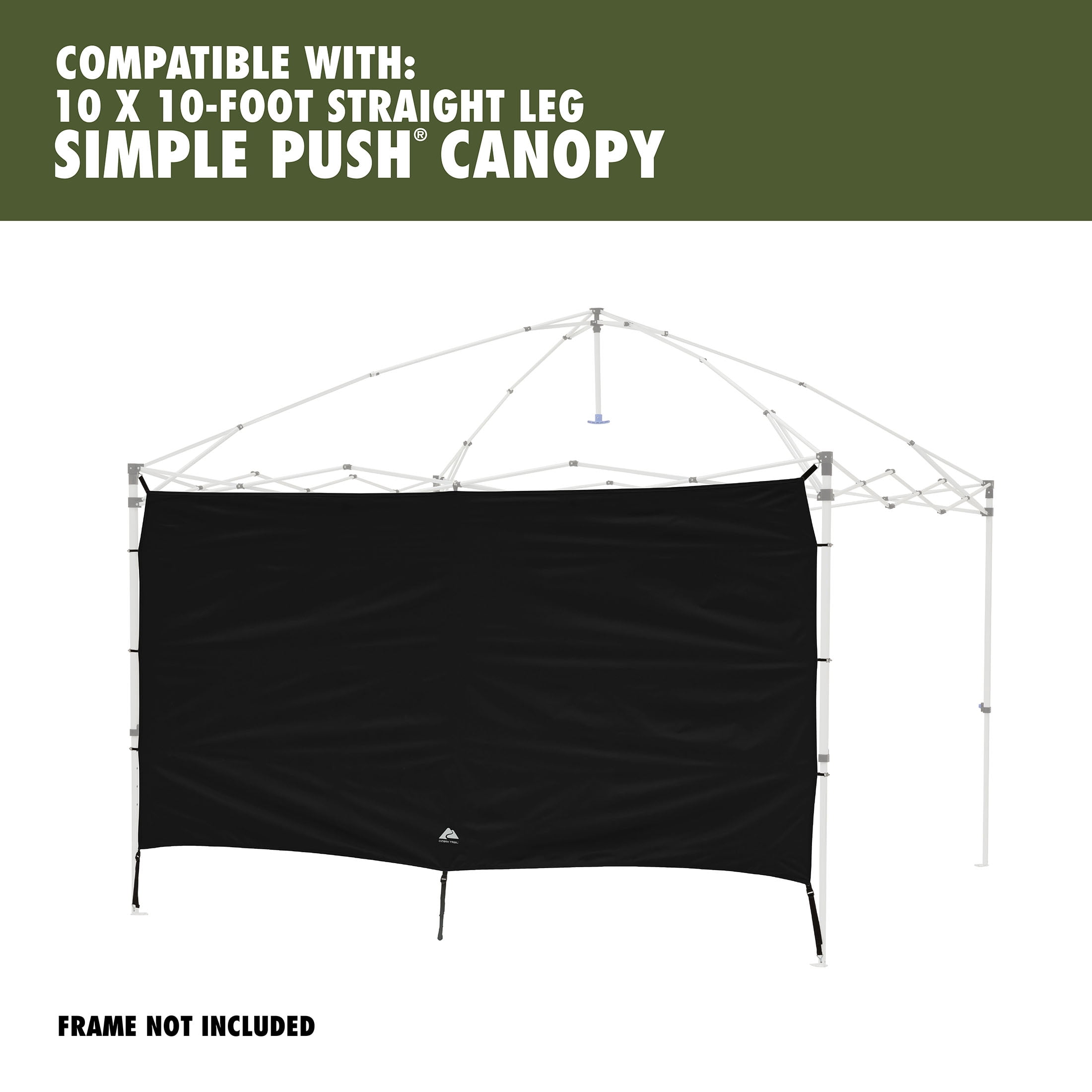 Ozark Trail Canopy Sun Wall Accessory, 10 ft x 10 ft, Black