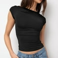 thumbnail image 2 of Kureaily Womens Backless Tops Open Back Shirts Summer Crop Tops Short Sleeve Cute Clothes Tops Solid Color T shirt, 2 of 4