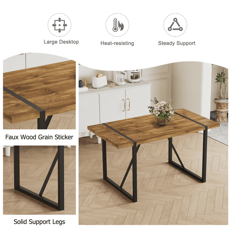 JUFU 7-Piece Dining Table Set for 6, Modern 55.1