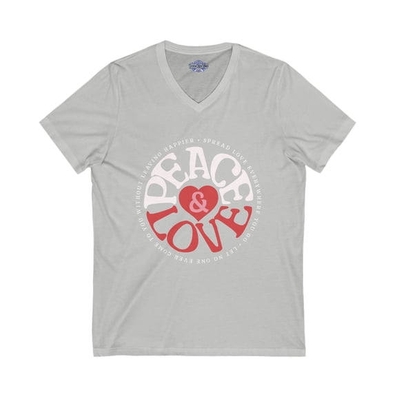 Peace & Love Short Sleeve V-Neck Tee