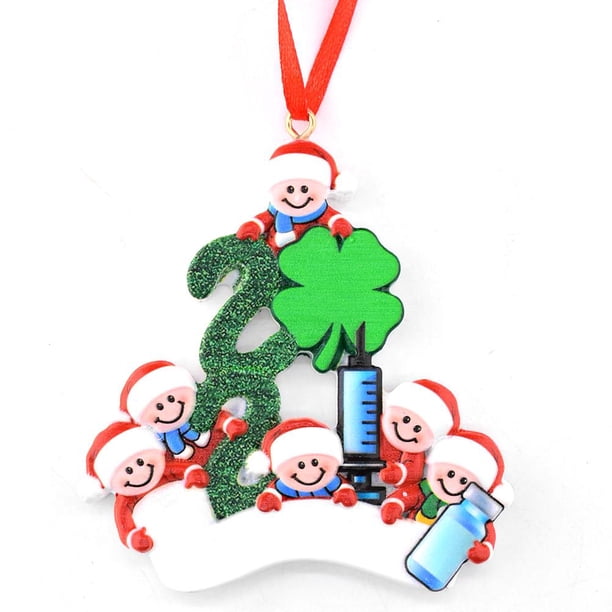 Decoración De Árbol De Navidad Personalizado Adornos De Navidad De Reunión Familiar Con Patrón De Papá Noel De Trébol De Cuatro Hojas Eigraketly HA041686-08