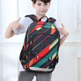 thumbnail image 6 of FORMRS Unisex School Backpack 17" Student Travel Bag with Laptop Compartment, Orange Abstract Lines, 6 of 7