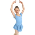 thumbnail image 2 of hengsof Girls Solid Color Dance Leotard Sweet Ruffle Sleeve Round Neck Mesh Skirt Ballet Practice Romper 3-15 Years, 2 of 7