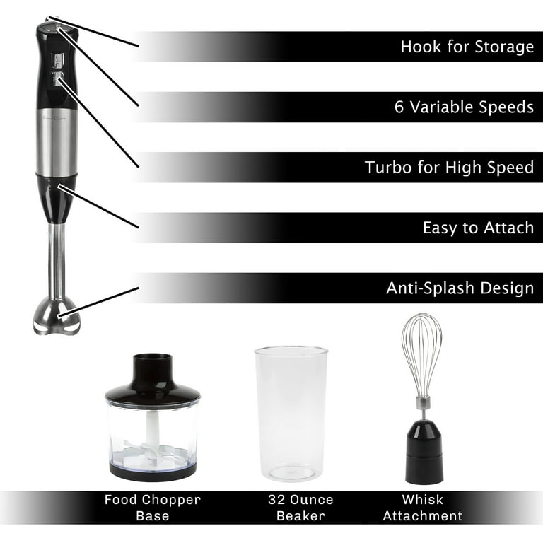 Classic Cuisine Immersion Blender-4-In-1 6 Speed Hand Mixer Set