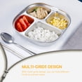 thumbnail image 4 of Assiette Compartimentée en Acier Inoxydable Assiette de Rangement pour Aliments pour Étudiants Assiette à Compartiments Multiples, 4 of 8