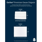 Gerber Baby Neutral White Cotton Flatfold Birdseye Diaper, 10-Pack, One Size