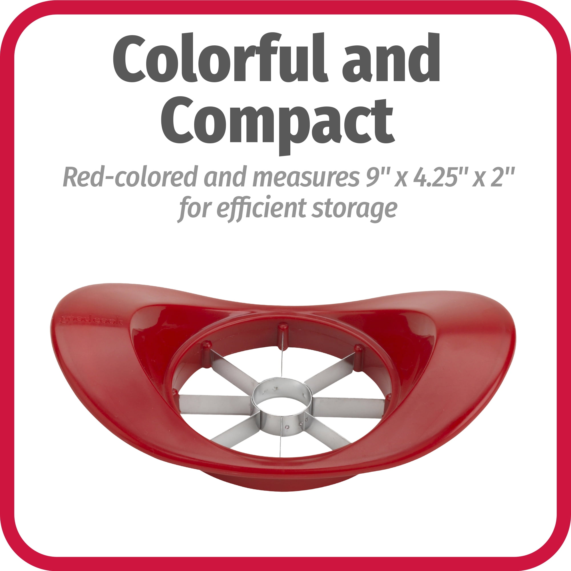 (2 pack) GoodCook Stainless Steel Fruit & Vegetable Corer and Slicer, 8-Slices