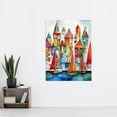 thumbnail image 2 of Marina Colourful Port Folk Art Watercolour Painting Extra Large XL Wall Art Poster Print, 2 of 3