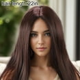 thumbnail image 4 of Unique Bargains 1 Pc Straight Long Hair Hair Wig High Temperature Fiber 22in Human Wig Deep Brown for Women, 4 of 6