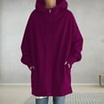 thumbnail image 4 of Aloohaidyvio Jackets,Womens Hoodie Zipper Long Coat Solid Color Pockets Long Sleeve Sweatshirts Tops, 4 of 6