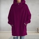 thumbnail image 4 of Pntutb Sudadera con capucha de color sólido para mujer Sudaderas de manga larga con cremallera Abrigo largo Tops con bolsillos Liquidación Pntutb Pntutb-4094, 4 of 9