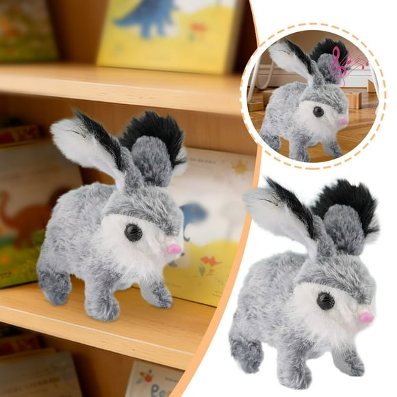 Hearth & Gear Lapin Animé Réaliste Interactif en Peluche avec Doux pour Enfants Tout-Petits Filles Garçons Câlins Confort Parlant pour Adultes Chat Parlant pour Enfants Chantant pour Filles Poupées Garçon