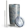 thumbnail image 2 of 20oz Tumblers Blue Christmas Snowflake Pattern Stainless Steel Vacuum Insulated Double Wall Travel Tumbler Cups Mug with Lid and Straw,Cleaning Brush for Cold & Hot Drinks, 2 of 7