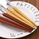 thumbnail image 3 of XmhyTop Juego de 4 cubiertos de acero inoxidable y madera con mango de madera, cuchara y utensilios de cocina, color caqui, 3 of 5
