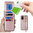 thumbnail image 3 of Samsung Galaxy A03S Case with Card Holder for Women, Samsung Galaxy A03S Phone Case Wallet with Credit Card with Ring Kickstand Zipper Slim Stand Case - Rose Gold, 3 of 14