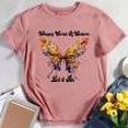 thumbnail image 1 of Women Butterfly Whisper Words Of Wisdom Let It Be T-Shirt-Rose Gold-XXL, 1 of 5