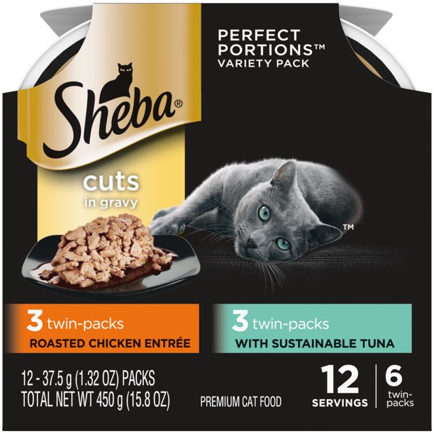 SHEBA Wet Cat Food Cuts in Gravy Variety Pack, With Sustainable Tuna