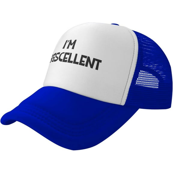 I'm Eggscellent Unisex Baseball Cap Vintage Men Women Low Profile Trucker Hats Adjustable Black
