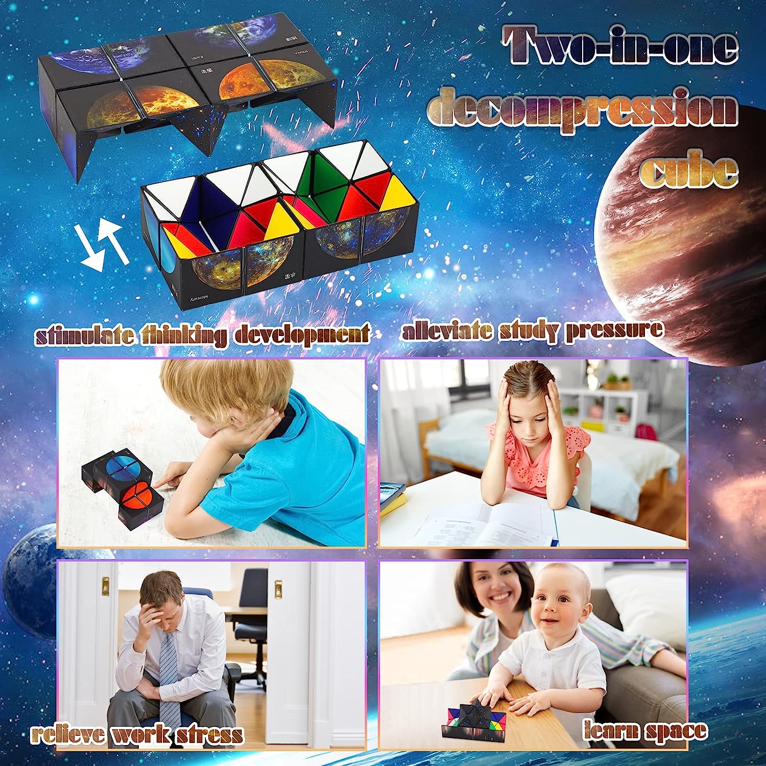 Pearoft 2-in-1 Magic Star Cube Fidget Toy photo 4