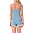 thumbnail image 3 of Conjuntos de pijama sin mangas de encaje para mujeres INSPIRE CHIC, con tirantes de espagueti, conjunto de lencería de pantalones cortos XS azul, 3 of 6