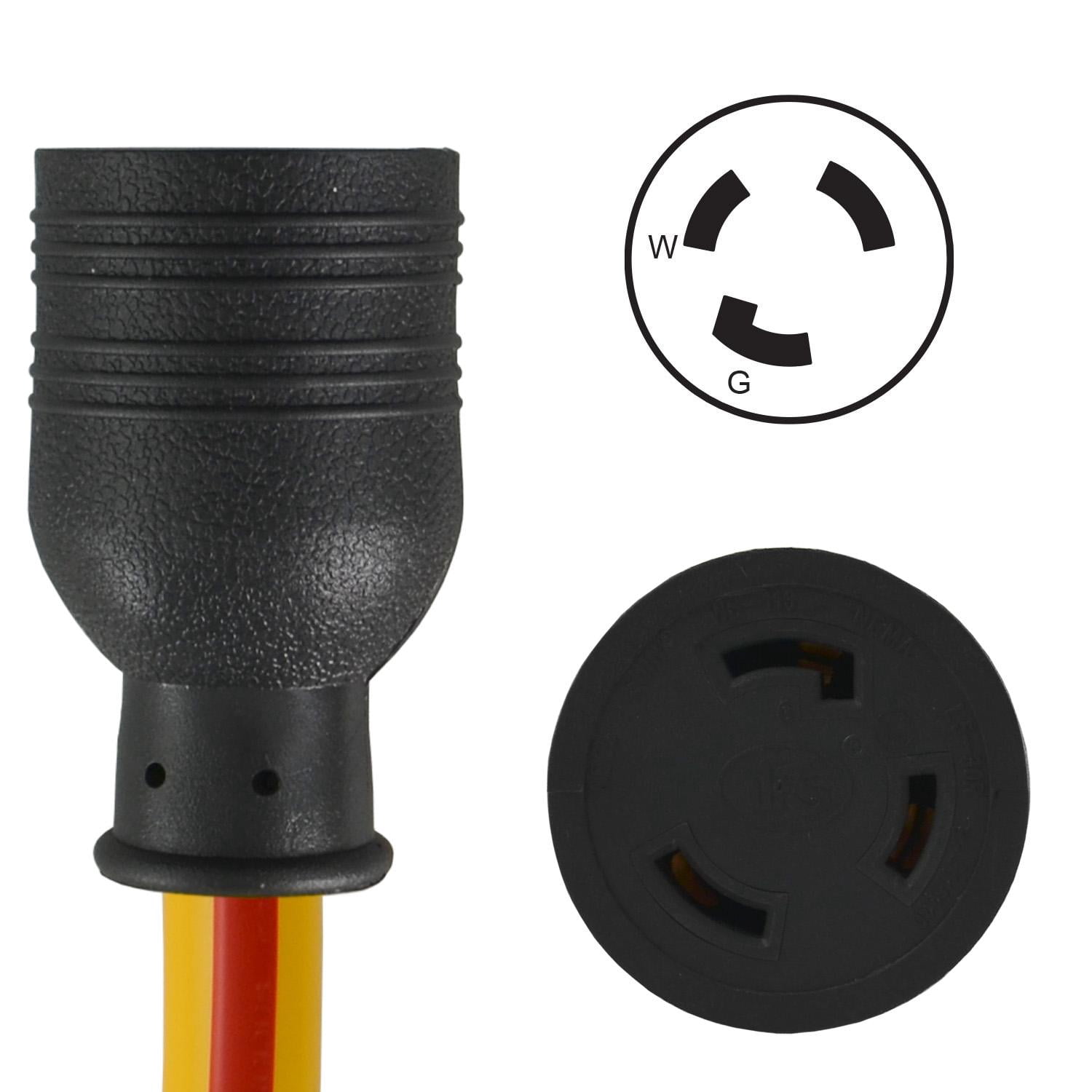 Conntek 50Ft 30 Amp 3-Prong Generator Extension Cord, NEMA L5-30P to L5-30R Twist Lock, 3750W, UL Listed Heavy-Duty STW All-Weather Jacket