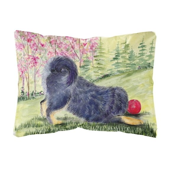 Caroline's Treasures SS8612PW1216 Tibetan Mastiff Decorative   Canvas Fabric Pillow, 12H x16W, multicolor