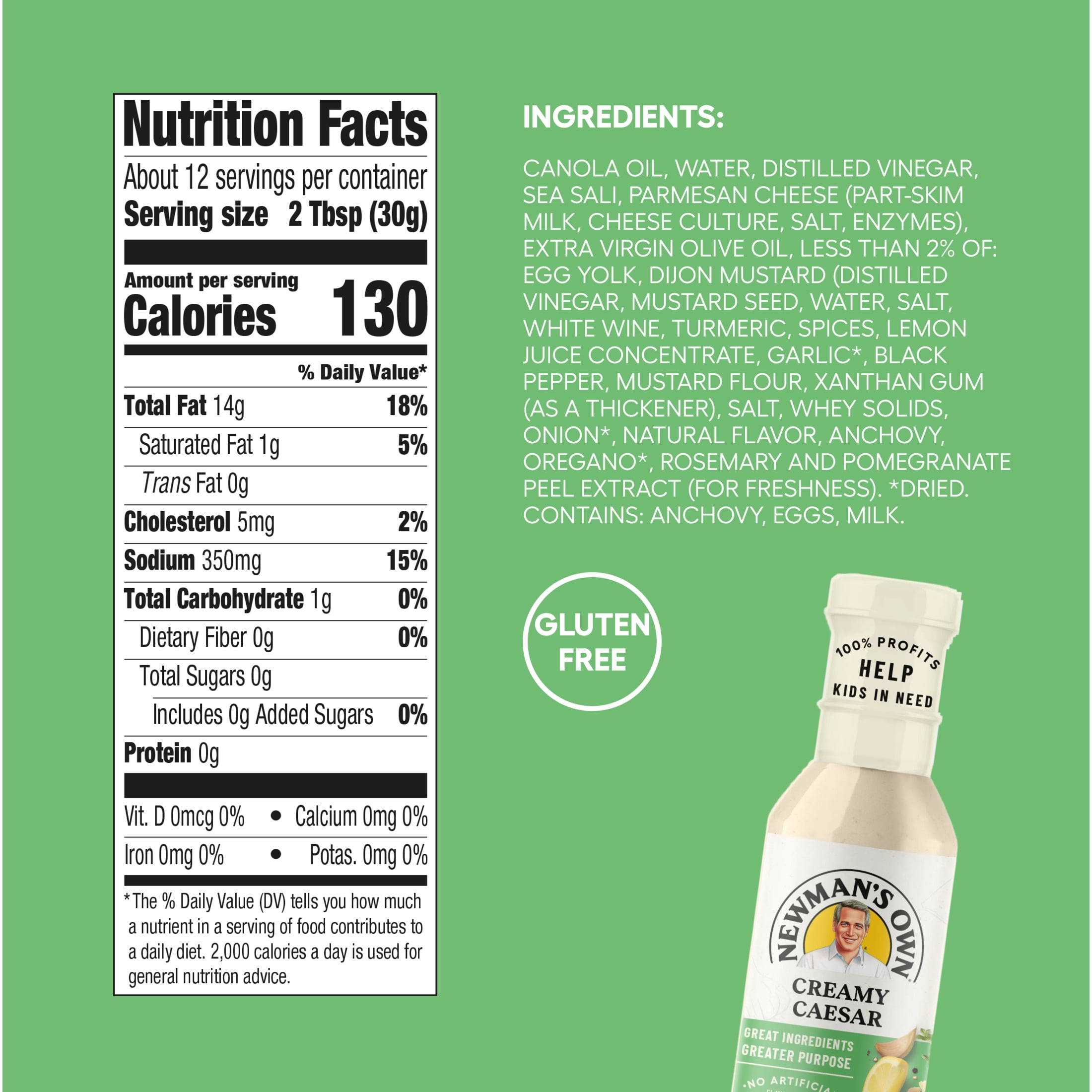 (2 pack) Newman's Own Creamy Caesar Salad Dressing, Marinade, and Dip, 12 fl oz