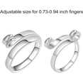 thumbnail image 5 of 2Pcs Adjustable Crochet Ring Hooks, Braided Knitting Ring, Yarn Tension Rings, Open Finger Woven Rings Yarn Holder for Crafts Hand Weaving Hook Line Supplies for Mother Grandma Gift Silver, 5 of 5