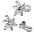 thumbnail image 4 of 1 Pair of Dermal Jewelry Suitable for Lips, Labret, Neck, Back Chest , Flower, 4 of 8