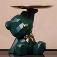 thumbnail image 4 of Storage Tray Statue Key Holder Figurine, Candy Jewelry Earrings Lipsticks Tray, Cute Bear Statues with Dish, Bear Sculptures Key Bowl Dish Decorative Trays for Home & Office Decor, 4 of 5
