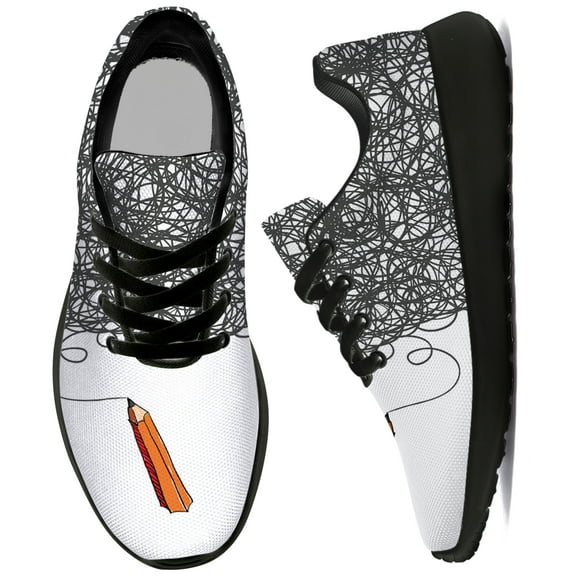 Uminder Womens Running Shoes Pencil Sneakers Black Shoes Size 7