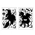 thumbnail image 2 of Tanglewen 2 Sheet 14x10 Inches Halloween Window Cling Sticker Scary Spooky Monster Silhouette Halloween Window Stickers Decals for Home Indoor Outdoor Office Party Decoration(Witch and Demon), 2 of 3