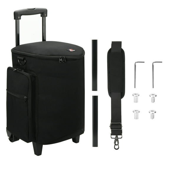 Rolling Speakers Bag Carrying Case for Wireless Speakers Storage Bag with Wheel Shoulder Strap Protective Case