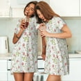thumbnail image 4 of Naloa Roses Flowers Print Women Nightgowns,Womens Loungewear,Short Sleeve Sleepwear,Comfy Ladies Nightdress, 4 of 6