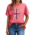 thumbnail image 4 of Ichuanyi Women's Printed Crew-neck Short Sleeved T-Shirt Graphic Printed Tee T Shirt Tops Pullover Shirts, 4 of 5
