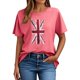 thumbnail image 3 of Camisetas de Verano de Manga Corta de las Mujeres Nuevo Suéter de Cuello de Tripulación, Top de Fiesta Impreso Casual para la Primavera, 3 of 4