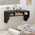 thumbnail image 4 of Costway Wall-Mounted Computer Desk Home Office Floating Study Table with Spacious Tabletop Black, 4 of 10