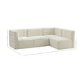 thumbnail image 3 of Meridian Furniture Quincy Cream Velvet Modular Sectional, 3 of 14