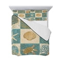 thumbnail image 7 of Vintage Coastal Full Size Down Alternative Comforter, Lightweight Comforter Quilt Bedding Set with Pillow Shams Summer Beach Sea Turtle Shell Starfish All Seasons Bed Comforter Duvet Insert 78"x90", 7 of 7