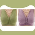 thumbnail image 6 of CLOISE Womens Bras No Wire Push Up 2 Pack Wireless Bras for Older Women Front Closure High Support No Underwire Full Coverage Push up Bras Front Snaps Seniors Everyday Bras Green XL, 6 of 9