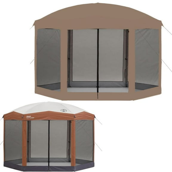 Garden Winds Custom Fit Replacement Canopy Top Cover and Netting Set Compatible with The Coleman Back Home Portable 10x12 2000013063 Gazebo - Upgraded Performance RipLock 350 Fabric - Nutmeg