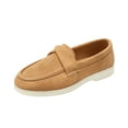 thumbnail image 2 of Willtoo Women’s Twist Strap Faux Suede Slip On Loafers, Closed Toe Soft Light Flat Shoes, Casual Footwear for Office, Shopping & Daily Walking, 2 of 7
