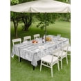 thumbnail image 5 of 52x70 Inch Outdoor Tablecloth with Umbrella Hole Zipper Rectangle White Dandelion Rectangular Tablecloths Outside Waterproof Spring Flowers Plants Vintage Gray Wood Patio Table Cover for Picnic Party, 5 of 8