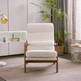 High Back Living Room Chair, Modern Accent Chair with Lumbar Pillow