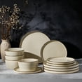 thumbnail image 6 of Vesteel Dinnerware Sets for 4, 12-Pieces Ceramic Plates and Bowls Sets, Handmade Reactive Glaze Dishes Set for Kitchen Dining, Dishwasher Safe, Khaki, 6 of 10