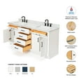 thumbnail image 2 of Ariel Hepburn 73 In. Double Rectangle Sink Vanity With 1.5 In. Carrara White Countertop In White, 2 of 9