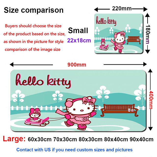 Hellos Cat Kittys-alfombrilla de ratón Kawaii para Gaming, alfombrilla antideslizante para ordenador portátil, Accesorios de escritorio